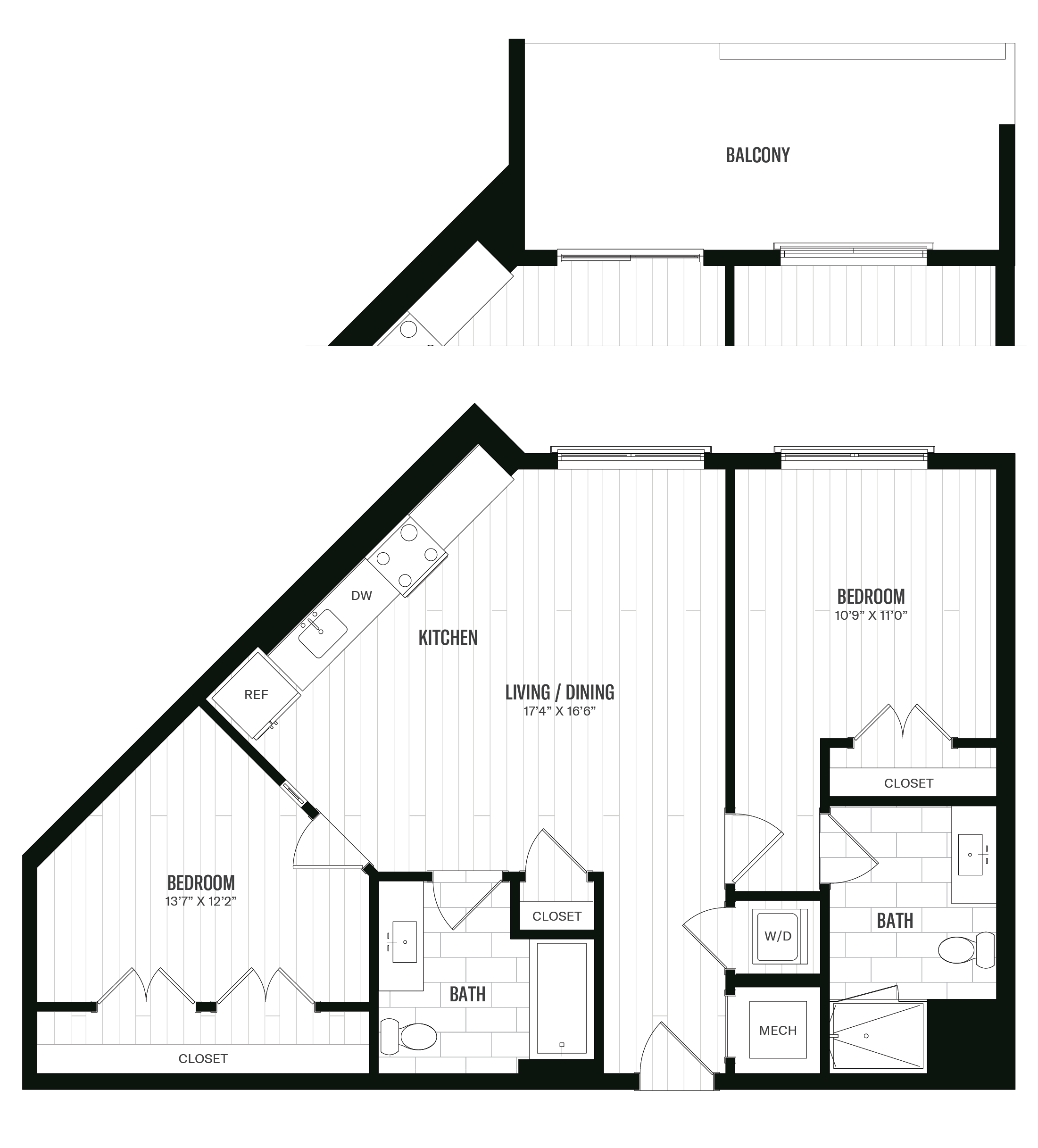 Floorplan image of unit 207